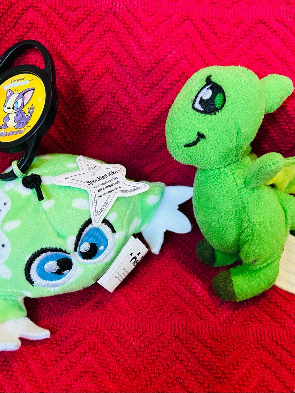 Neopets Green Speckled Kiko & Green Dragon Plush Stuffed Animal 2005 McDonalds